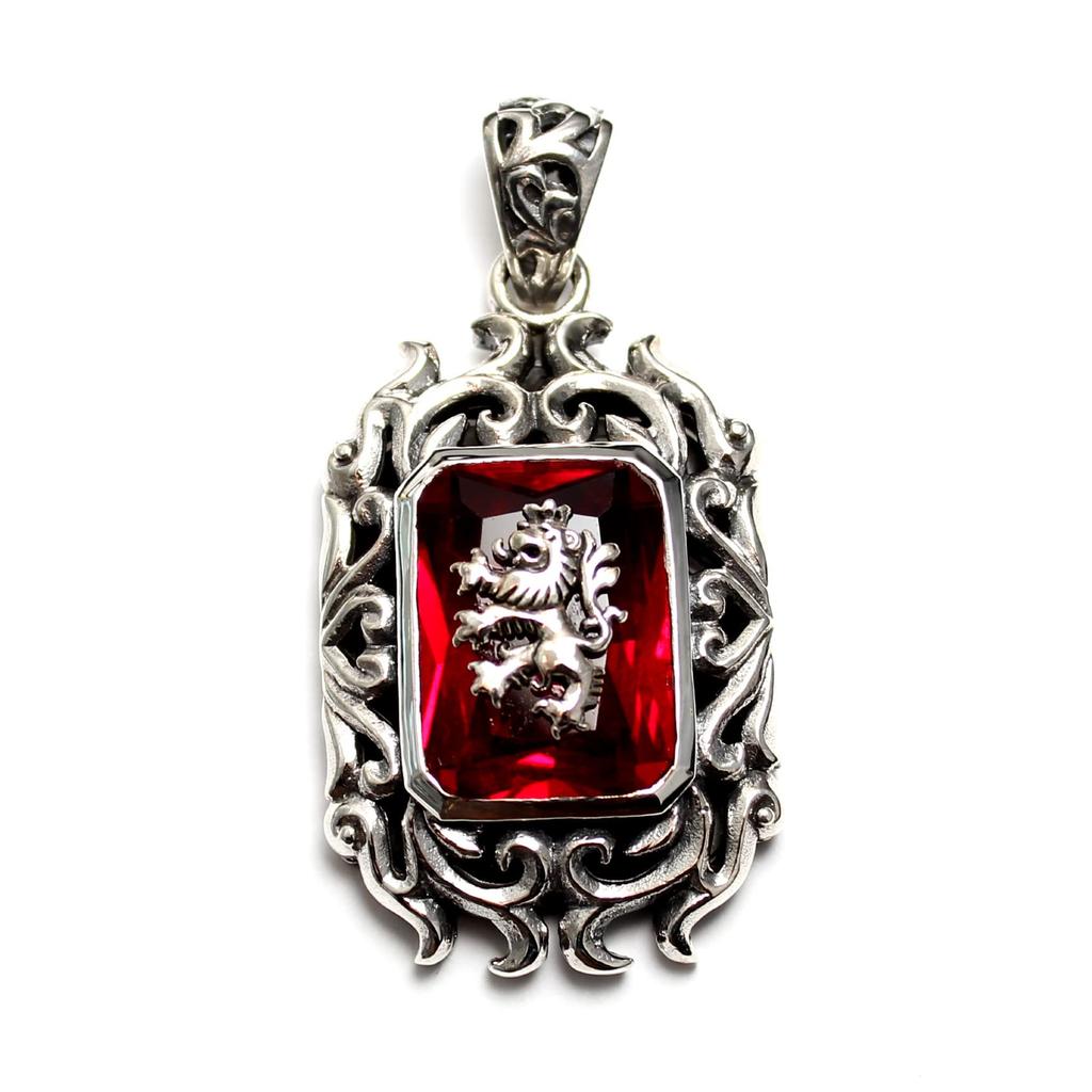 goodvibrations Rasta Ethiopian Lion Pendant Top in 925 Sterling Silver