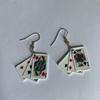 Punk Rhinestone Playing Card Pendant Necklace, Unisex Fashion Jewelry