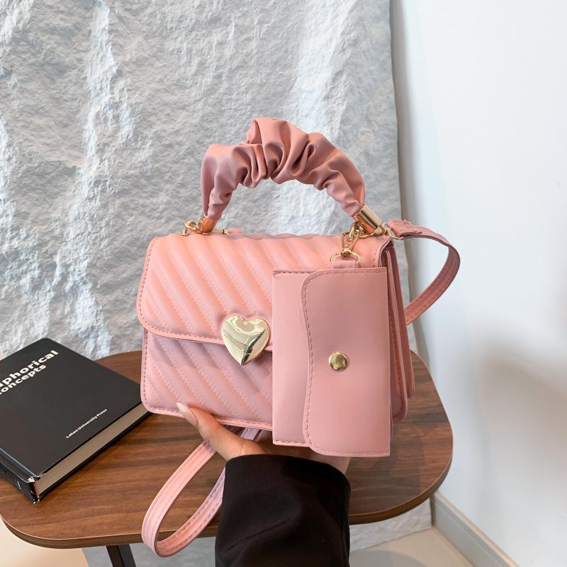 Textured women's bag hand commuting simple new 2025 messenger bag small square bag fashion casual personality popular shoulder bag