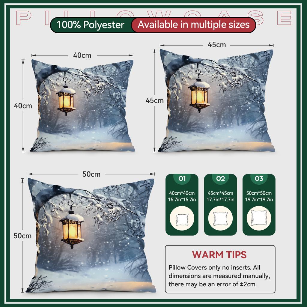 Christmas Forest Snowflakes Pillowcase Bedroom Sofa Cushion Cover 100% Polyester Living Room Cushion Pillowcase Home Decor