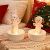 Yousheng Candle Holder Cartoon Dog Cat Design Hand-Painted Art Resin Construction Candlestick Candle Accessory