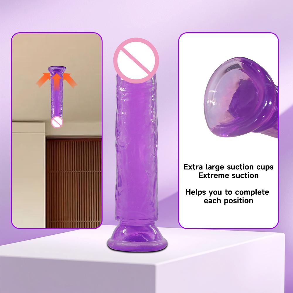 Jelly Dildos TPE Penis with Suction Cups G-Spot Anal Plugs, Female Masturbators, Sex Toys, Unisex Adult Sex Toys