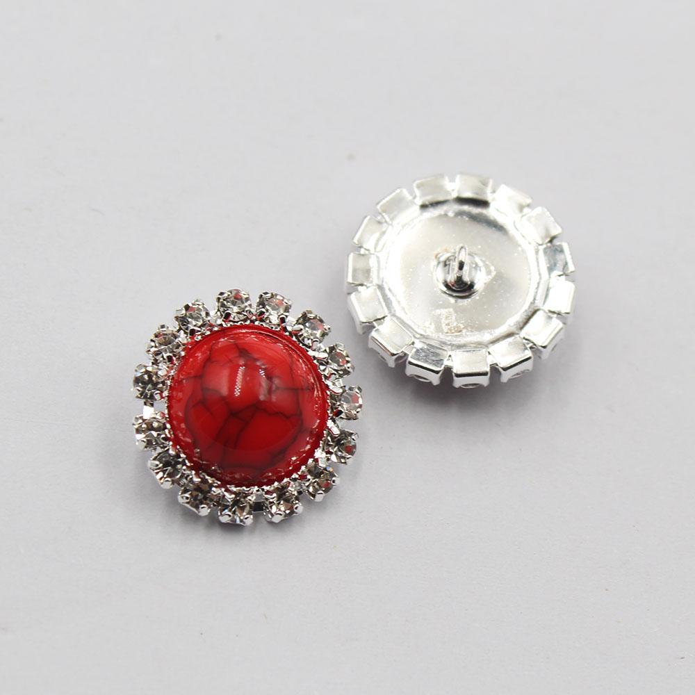 Hot selling 10 pieces of 18MM round turquoise crystal buckle foot button DIY hand sewn clothing invitation letter decoration acc