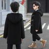 Wool Boys Winter Autumn And Coat Hooded Jacket Solid Singlebreasted Plus Cotton Warm Outerwear Children Parka