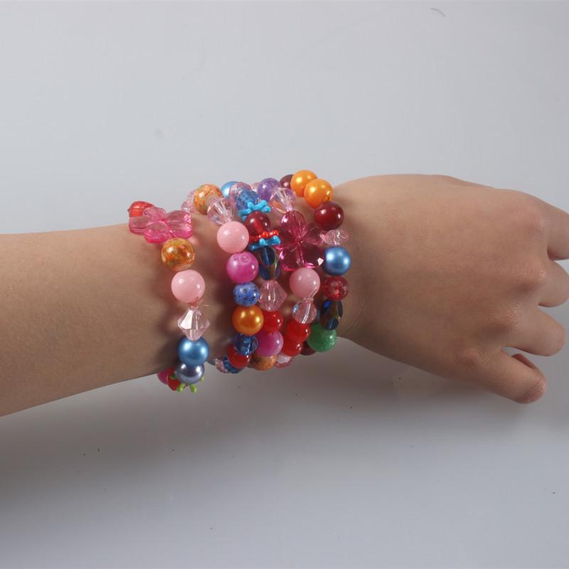 Children's Cute Acrylic Bead Bracelet - Colorful Handmade Pearl Design, Perfect Gift for Girls
