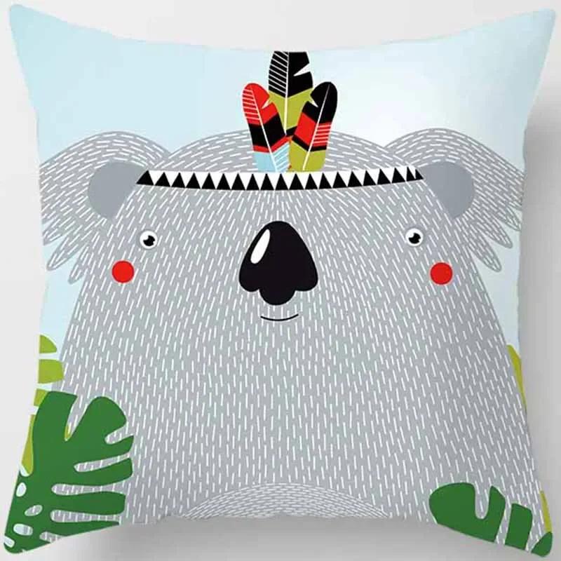 Cute Animal Print Square Pillowcase Home Decoration Car Sofa Cushion Cover