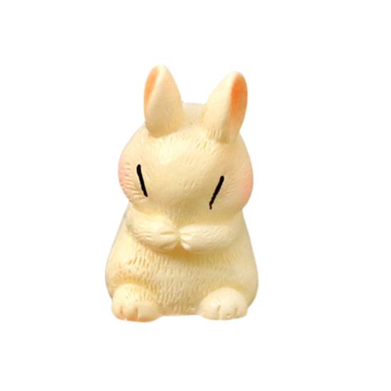 Mini Rabbit Figurine Resin Miniature Sitting Lying Bunny Statue Animal Collectible Sculpture Micro Landscape Dollhouse Decoration