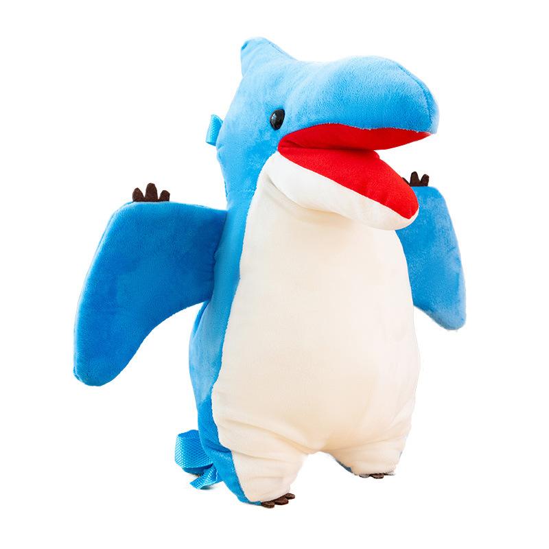 Simulated Cute Pterosaur Plush Backpack for Children Large Capacity Dinosaur Backpack for Men and Women Small Schoolbag Doll Gift