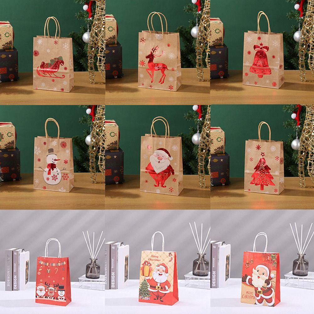 6pcs Snowflakes Gift Boxes DIY Candy Box New Christmas Paper Bag  Merry Christmas