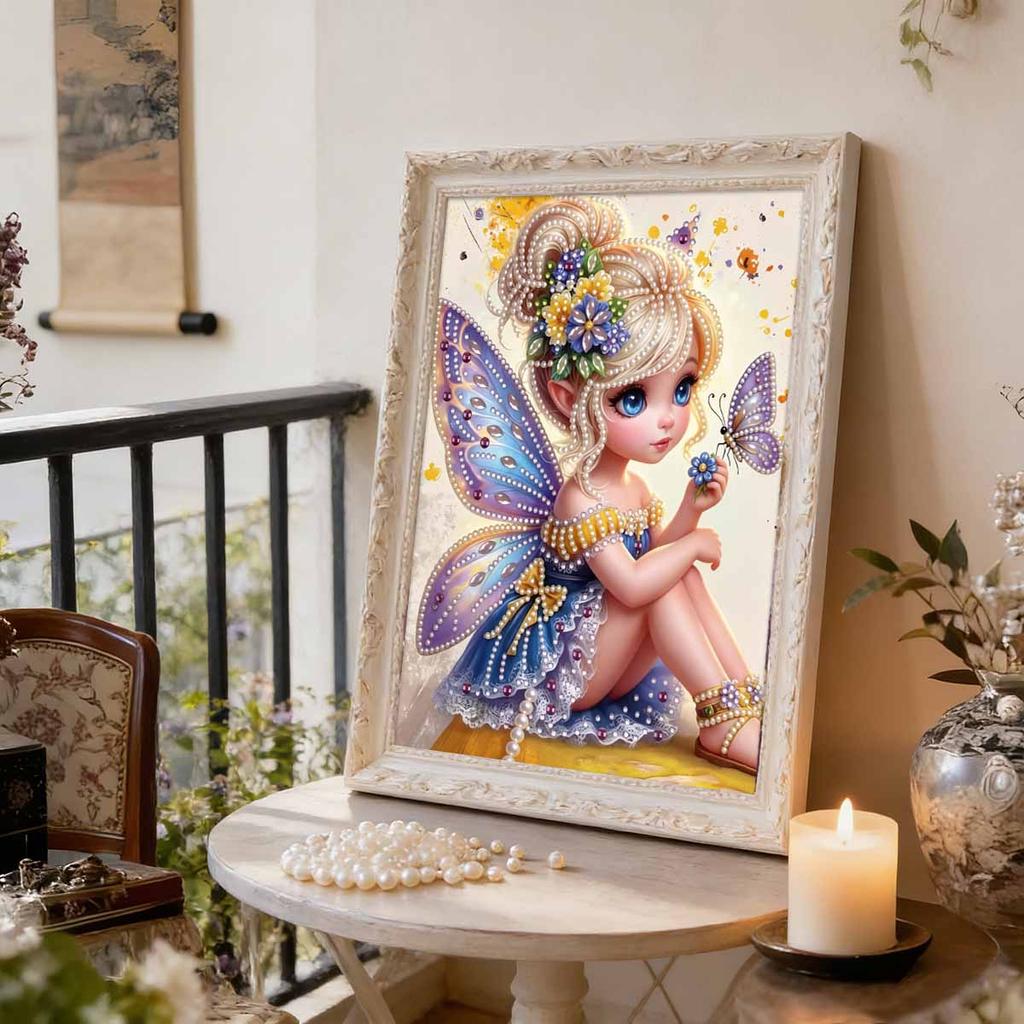 Disney Fairy DIY Artificial Pearl ArtworkThis Isahandmade Gift That Can Beusedforwall Decoration and Is Suitable for Both Home and Office Environments