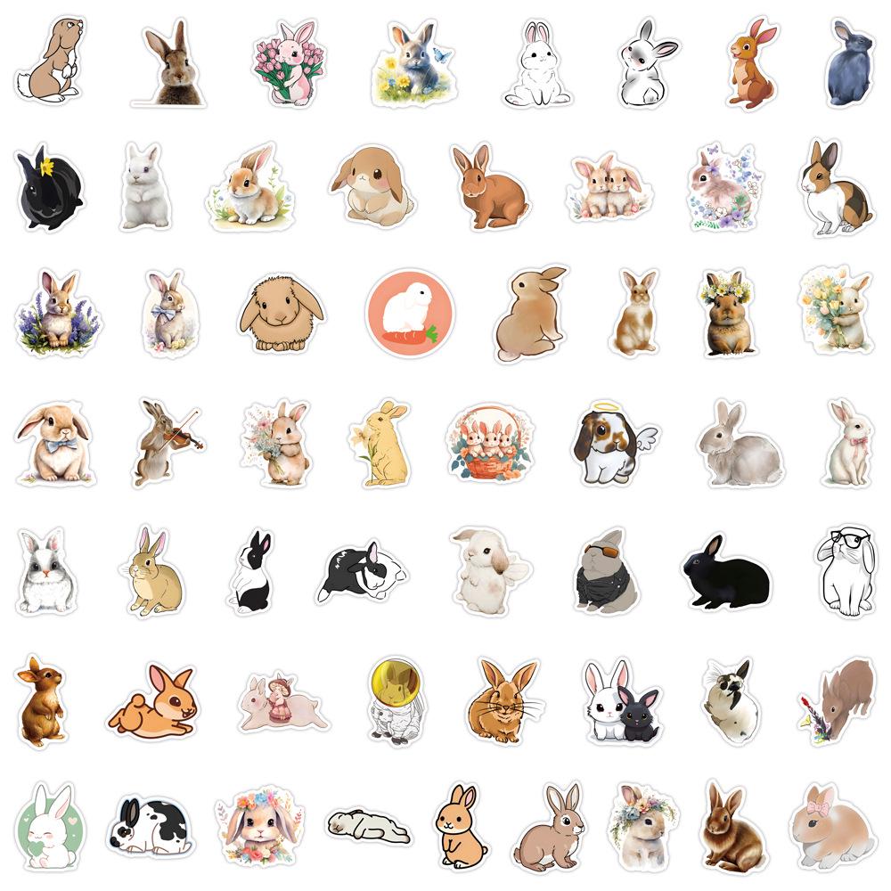 New Animal Series: Cute Rabbit Stickers for Suitcases, Stationery, and Water Cups (55-110 Sheets)