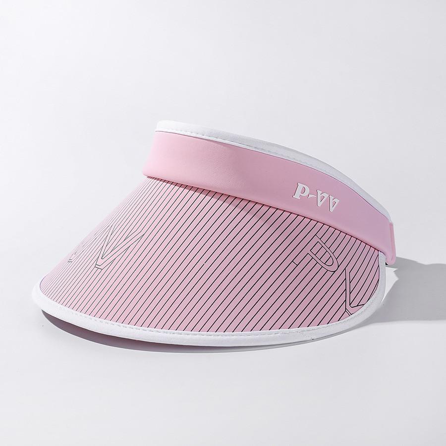 Шикарная полосатая шляпа-цилиндр Корейская версия Летняя новая с принтом букв Солнцезащитная шляпа Широкие поля Дышащая Защита от УФ Шляпа Женская розовый