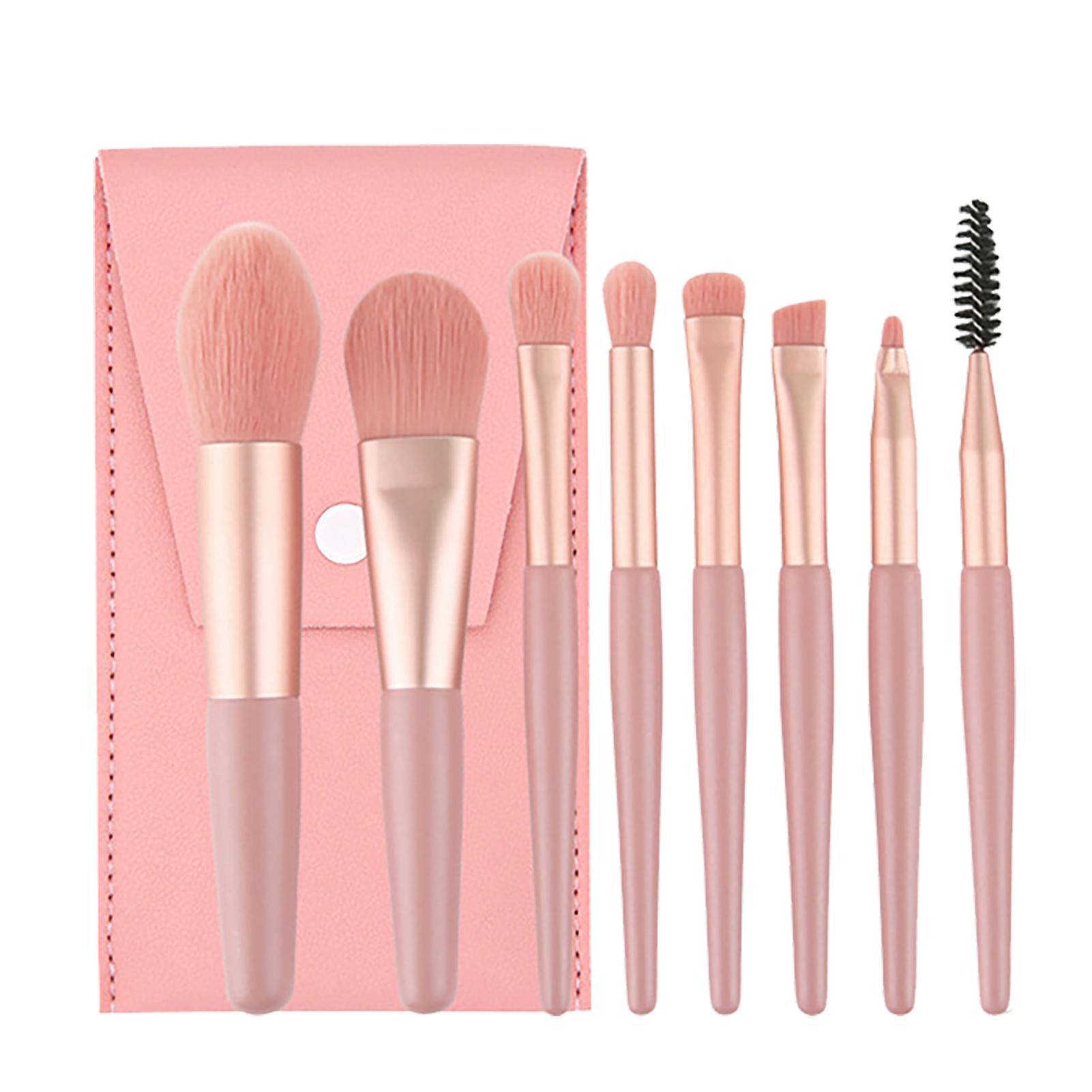 

8Pcs Makeup Brush Set Portable Professional Eye Shadow Brush Cosmetic Brush Kit with Storage Bag for Women Pink