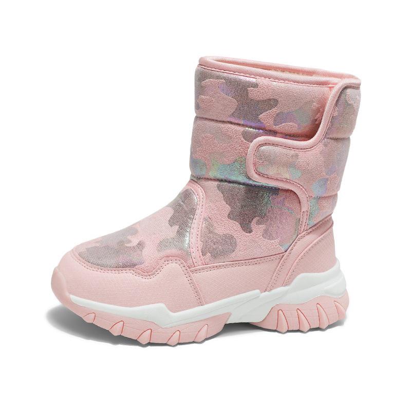Girls' High-Top Warm Winter Snow Boots - Thick, Comfortable, Fashionable, Plus Velvet Cotton
