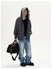 American Retro Oversized Fur Collar Couple Hoodie Cardigan