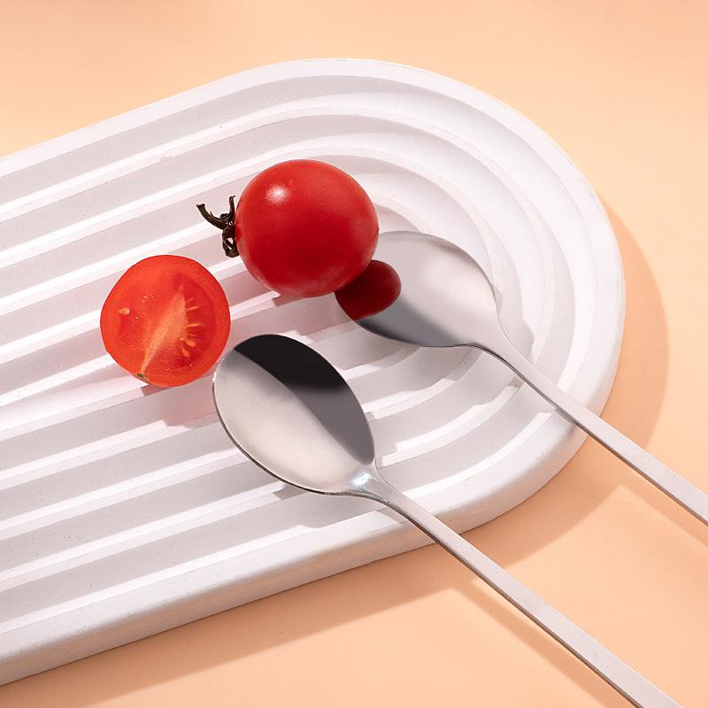Coffee And Dessert Spoons Flatware Kitchen Tools Ice Cream Cartoon Stirring Spoon Stainless Steel Long Cat Handle Ceramic Spoon