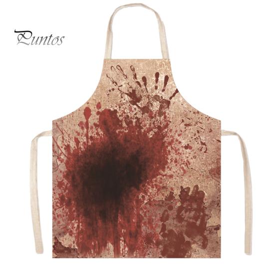 Novelty Barbecue Apron Halloween Butcher with Realistic Blood Stain, Washable Protective Work Apron, Funny Prank Gift Horror Costume Prop for Cosplay