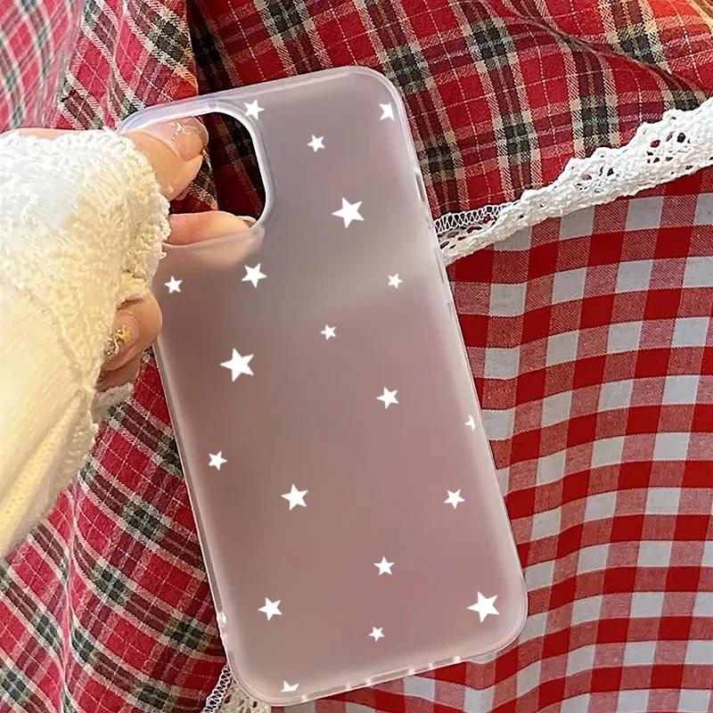 Ins Korean Style Girl Star Cute Creative Phone Case For Samsung S25 S24 S23 S22 S21 FE Note20 Plus Ultra Lite 5G Clear Y2K Cover