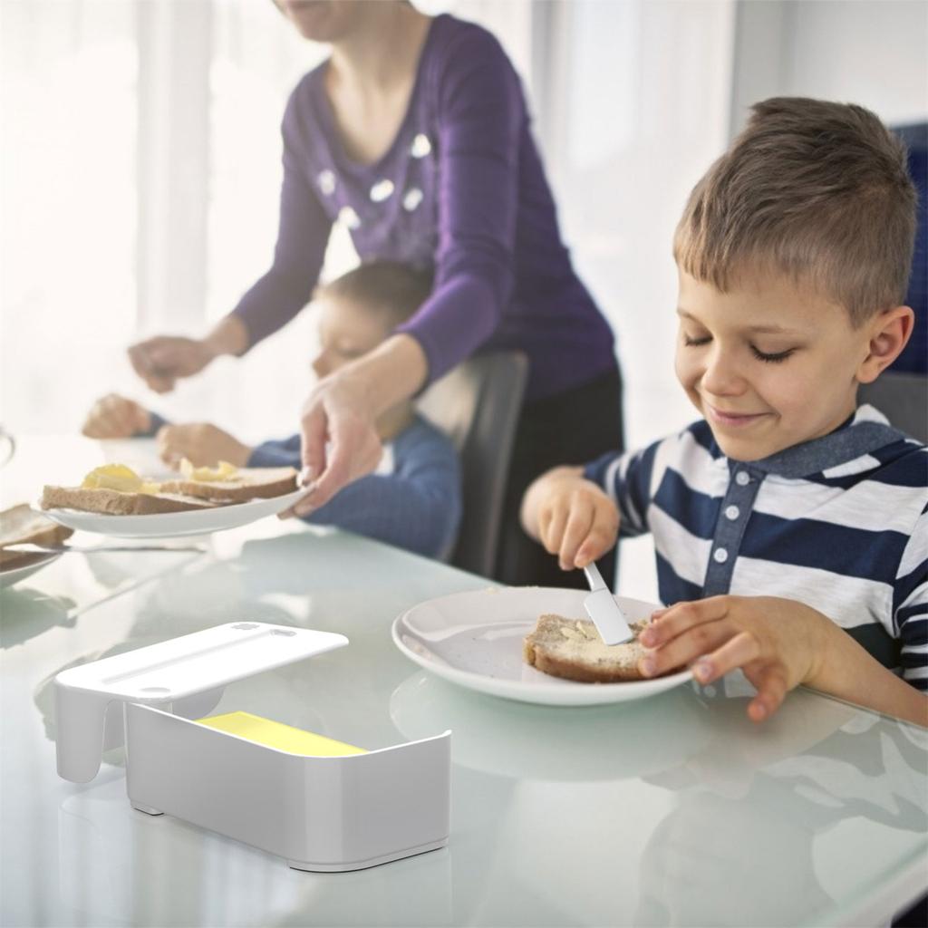 Butter Dish With Knife and Lid Plastic Butter Storage Box Cheese Storage Keeper for Refrigerator Dishwasher Safe
