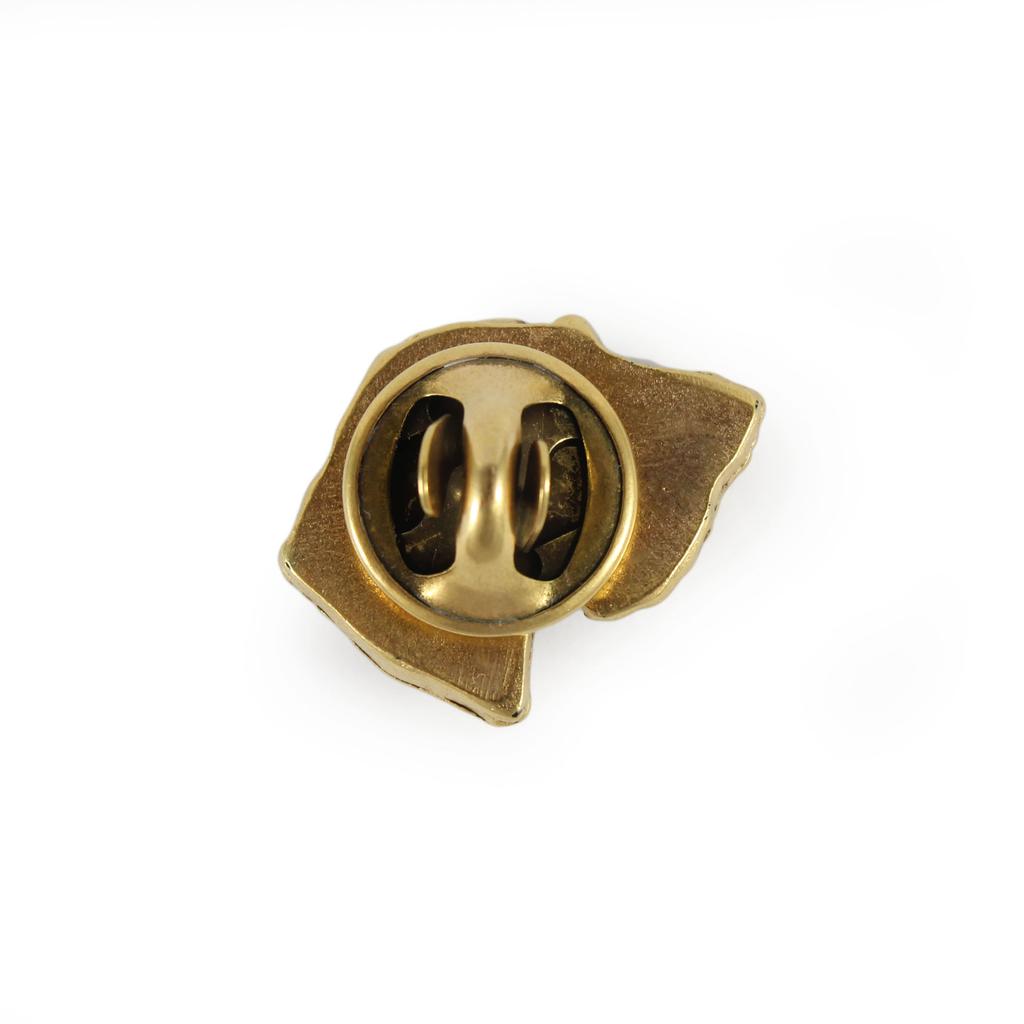 Dachshund II - Broche de cachorro em caixa decorativa, alfinete elegante banhado a ouro, alfinete de lapela da marca Art-Dog