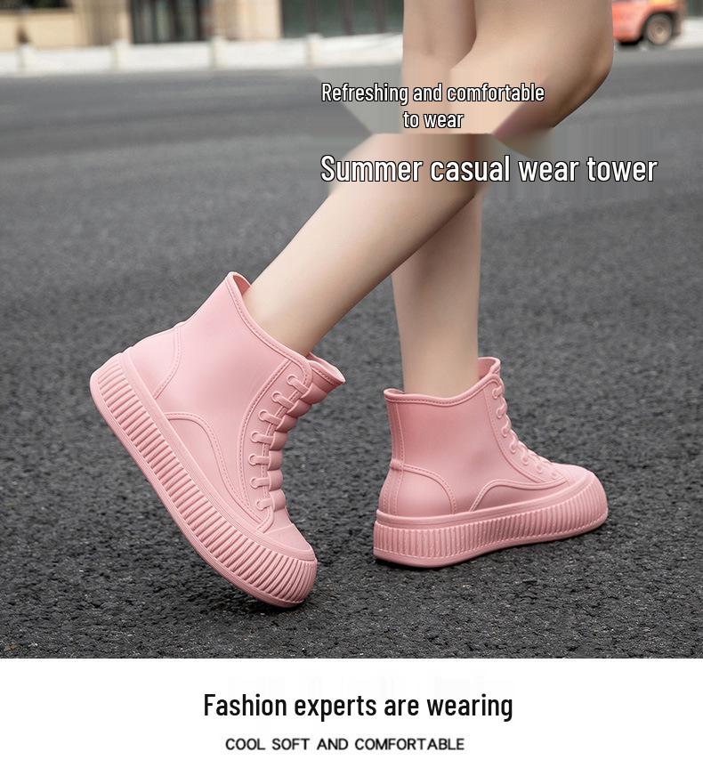 Női Divat Vízálló Csúszásmentes Rövid Esőcsizma - Új Koreai Stílus