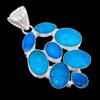 Blue Sapphire Gemstone 925 Sterling Silver Jewelry Pendant 2.2"  AH-3408
