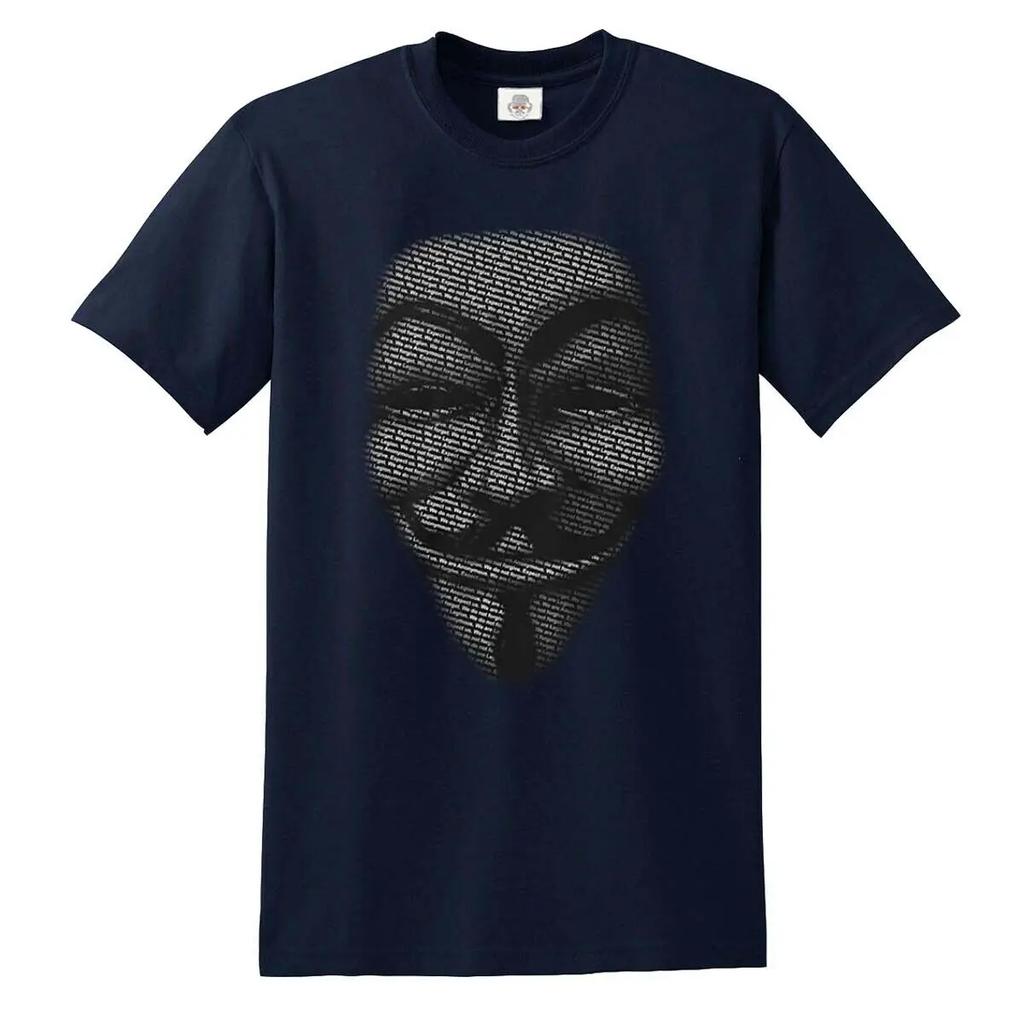 V for Vendetta Cool Design Anonymous Mask TShirt 100 Cotton ONeck Short Sleeve Summer Casual Unisexs Tshirt Streetwear