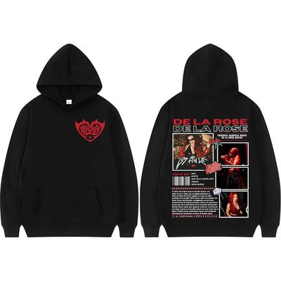 Singer Dela Rose Album Tour 2025 Graphic Hoodies Men Women Harajuku Fashion Casual Sweatshirts Retro Hip Hop Street Hoodie Tops
