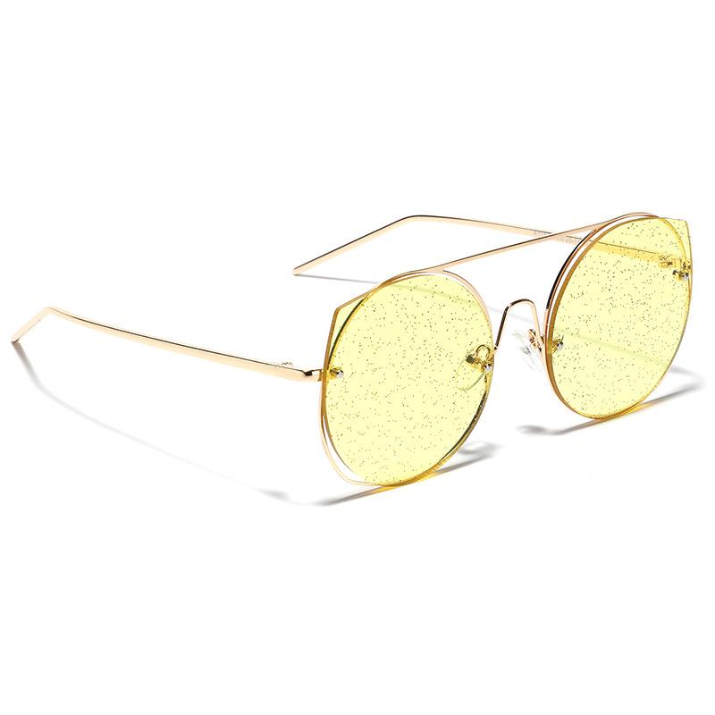 Glasses Frame Light Color Sunglasses Women'S Trend Glitter Sunglasses Men'S Metal Frame Glasses