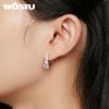 WOSTU 2CT Moissanite Luxury Wedding Drop Dangle Earrings for Women 925 Sterling Silver Engagement Diamond Cut Hoop Earrings