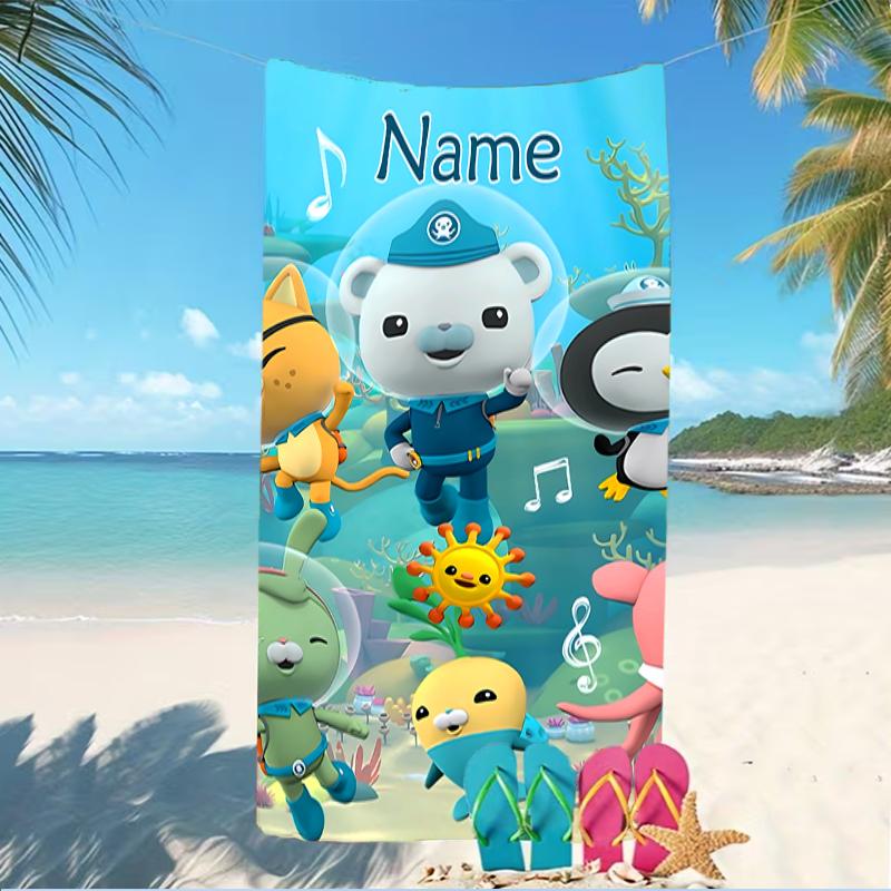 Customizable personalized beach towels Octonauts themed designs.Suitable for the beach, yoga, sports;ideal as beach accessories