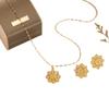 Copper-Zirconium Three-Piece Set Sunflower Necklace and Earrings