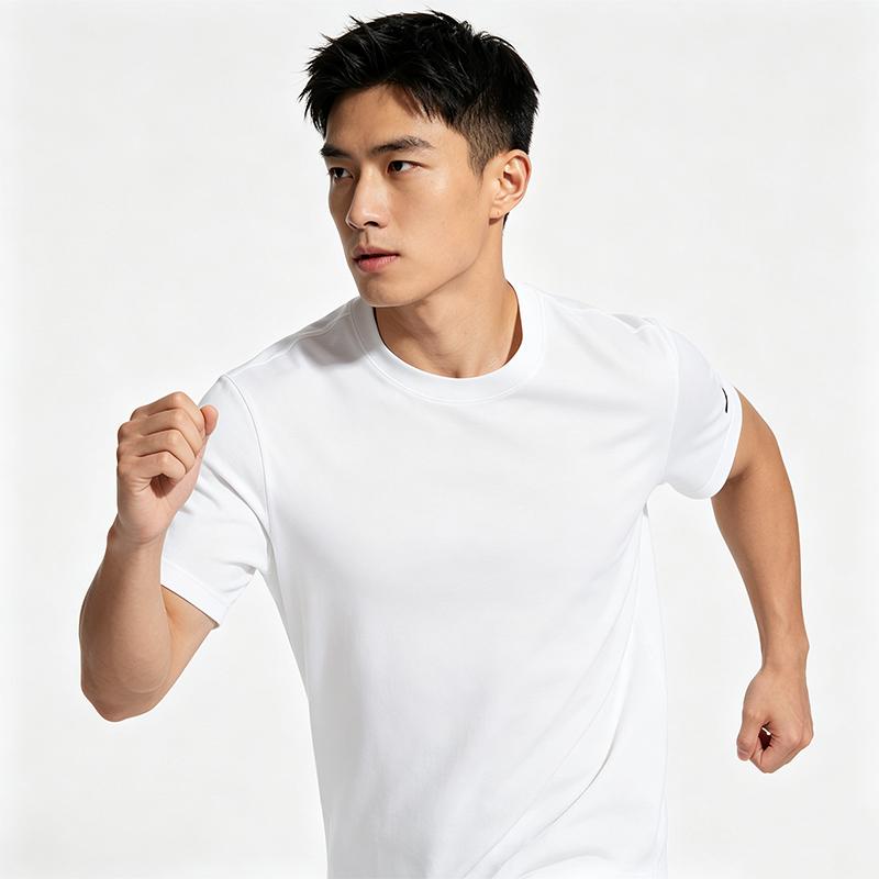 Anta Classic Comfortable Simple Solid Color Fashion Versatile Skin-Friendly Round Neck T-Shirt Men tops Pure-White 152621108-1