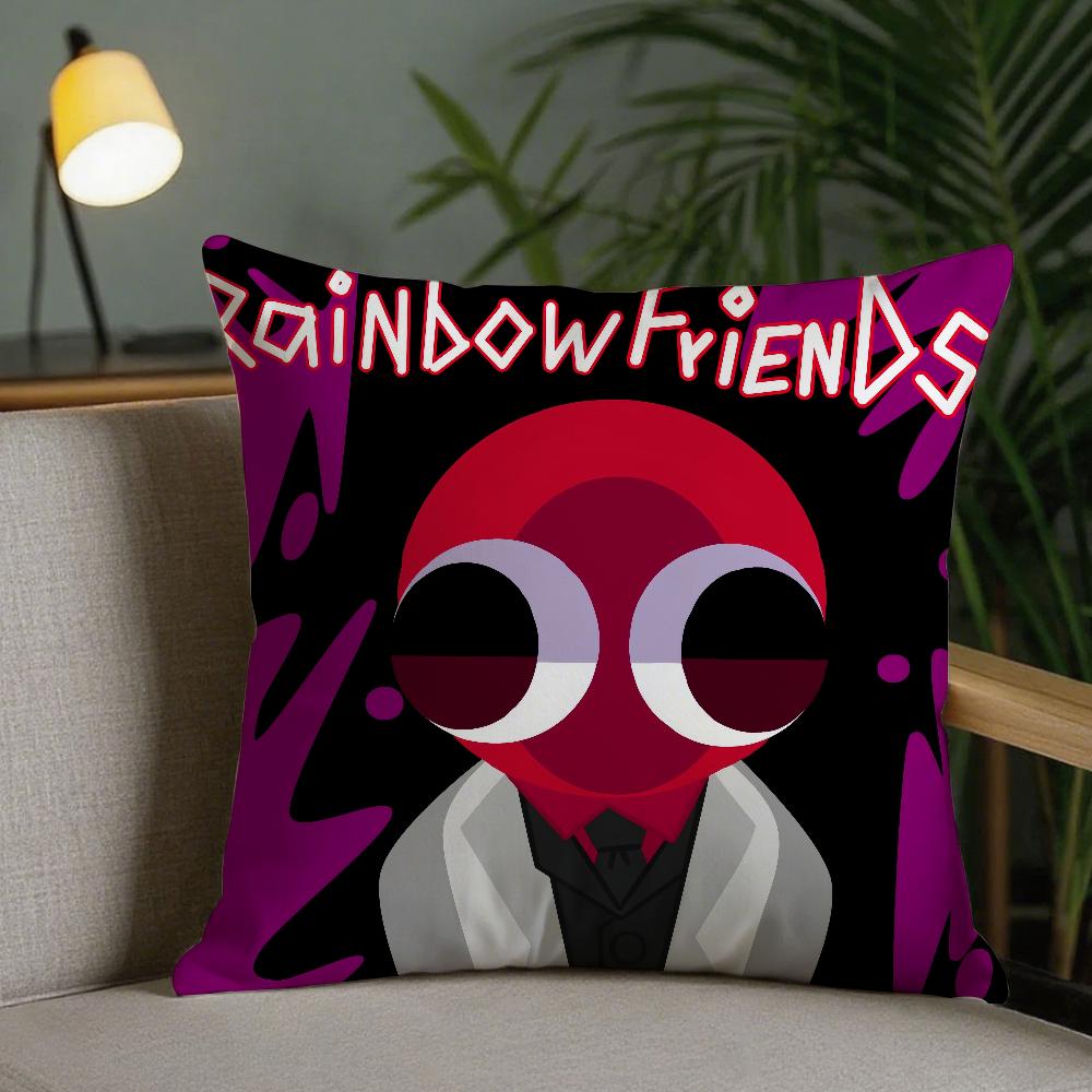Cartoon-Spiel RRainbow Friends Kissenbezug Quadratisch Doppelseitiger Druck Sofakissenbezug Kissenbezug Schlafzimmer Nachttisch