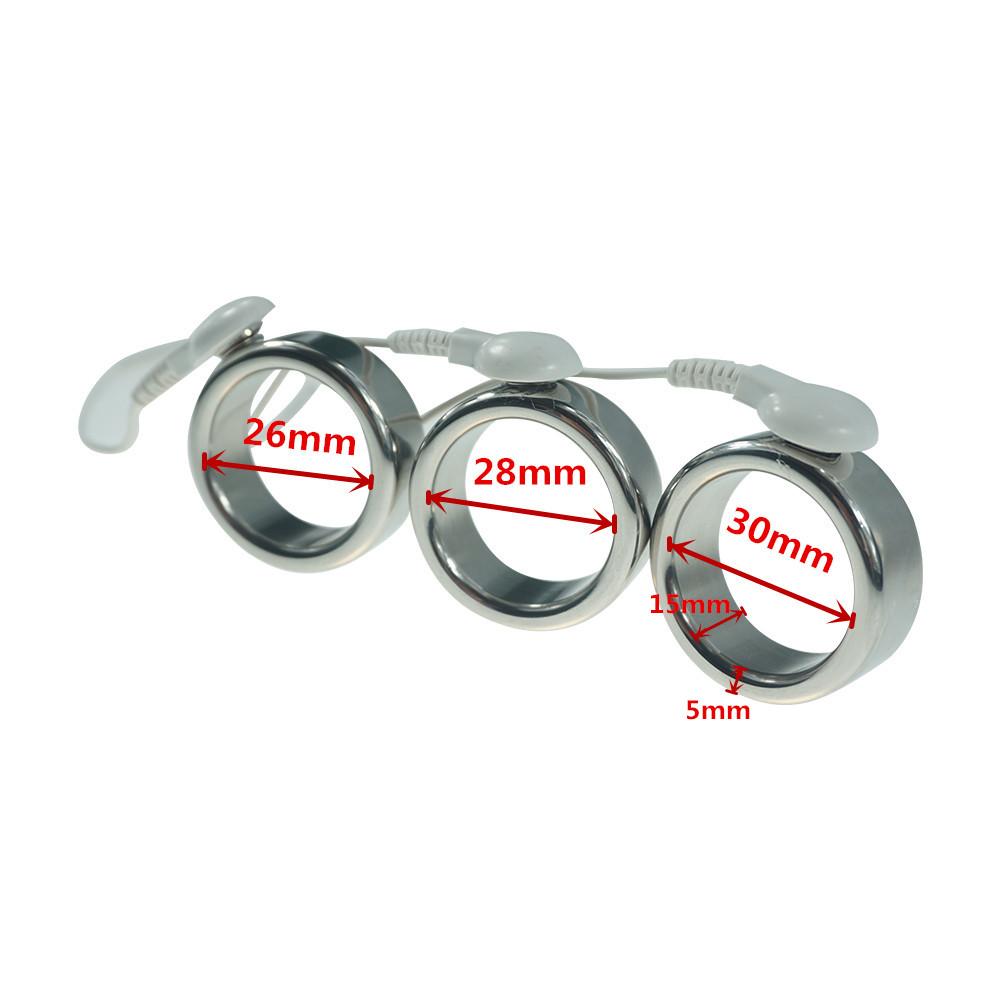 1 kus DIY 26mm/28mm/30mm pro výběr elektrického šoku z nerezové oceli zpožděné ejakulace erekční kroužek elektrošokový kroužek na penis erotická hračka