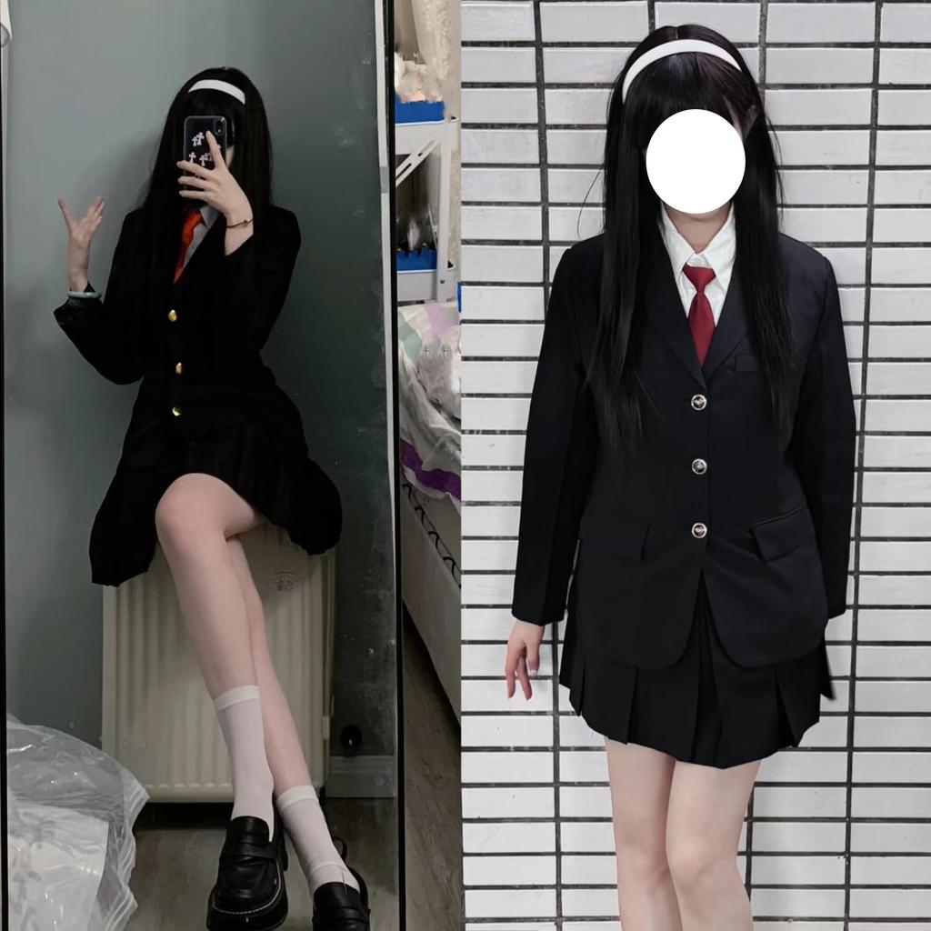 AOTYP High School Girl Includes and Perfect for Anime and Size S Uniform, 6-Piece Set, Headband, Blazer, Skirt, Graduation, Costumes, Halloween,