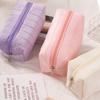 Large Capacity Plaid Makeup Bag Zipper Closure Plush Storage Bag Fashion Cosmetic Bag  Daily Use