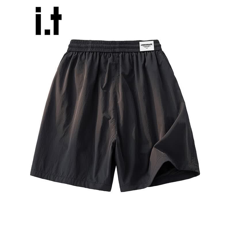 CHOCOOLATEit Men's Ice Silk Patchwork Loose Shorts
