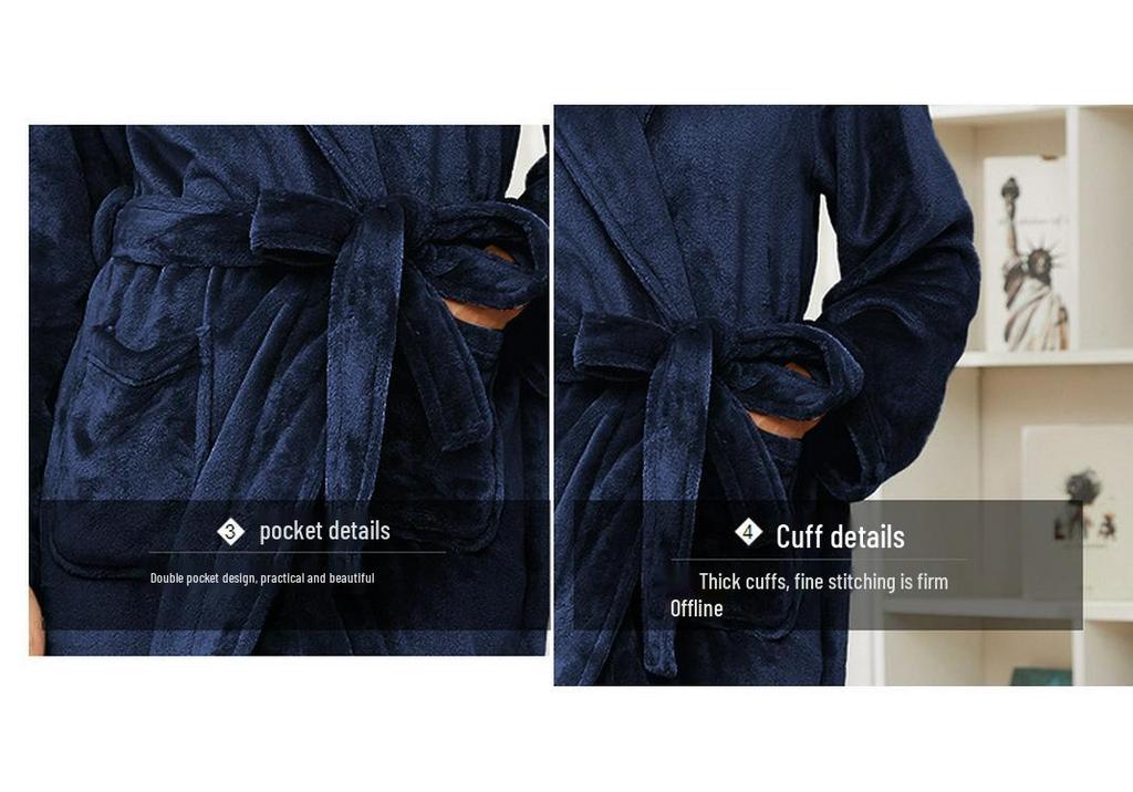 Übergröße Flanell Revers Pyjama Morgenmantel Set für Paare - Warme Herbst/Winter Europäische Amerikanische Hauskleidung