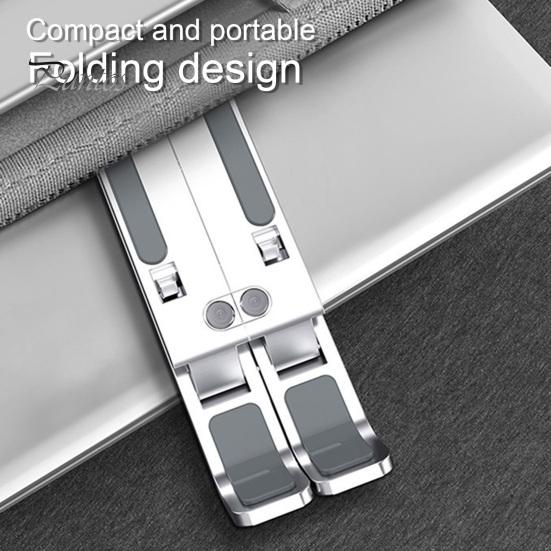 Portable Laptop Stand Aluminum Alloy Height Adjustable Quick Heat Dissipation Anti-slip Stable Foldable Home Office Desktop Computer Riser Holder