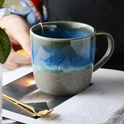 350ml Keramische Melk Koffie Ontbijt Mokken Geleidelijke Verandering Sterrenhemel Cerative Retro Mok Afternoon Tea Kantoor Waterbeker Japanse Stijl