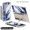 Fashion Hinge Protect Full Body Pen Slot Stand Case with Pen for Samsung Galaxy Z Fold7 With Screen Glass Film Matte Hard Cover