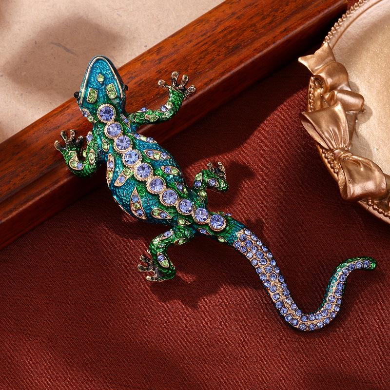 

Vintage Glazed Chameleon Vintage High-end Light Luxury Lizard Brooch 4,5*10CM