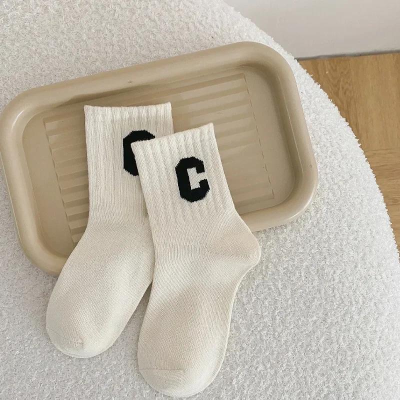 

Kids Boy Girl Sock Fashon Simplicity Solid Color Calf Sock for Toddler Spring Autumn School Cotton Warm Sports Sock XL(8-12 Year) білий