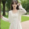 Sunscreen cardigan women's spring clothing thin fat mm outer with small shawl with suspender skirt sweet short top