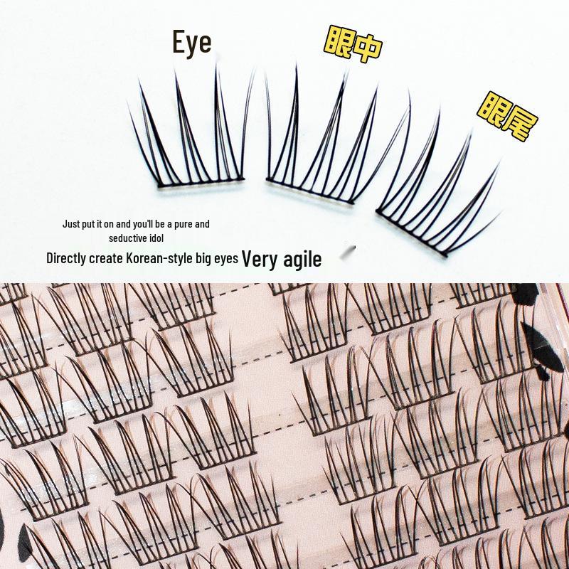 K-Pop Idol Style Natural Soft Curl Long-Lasting False Eyelashes - Segmented for Exquisite Makeup.