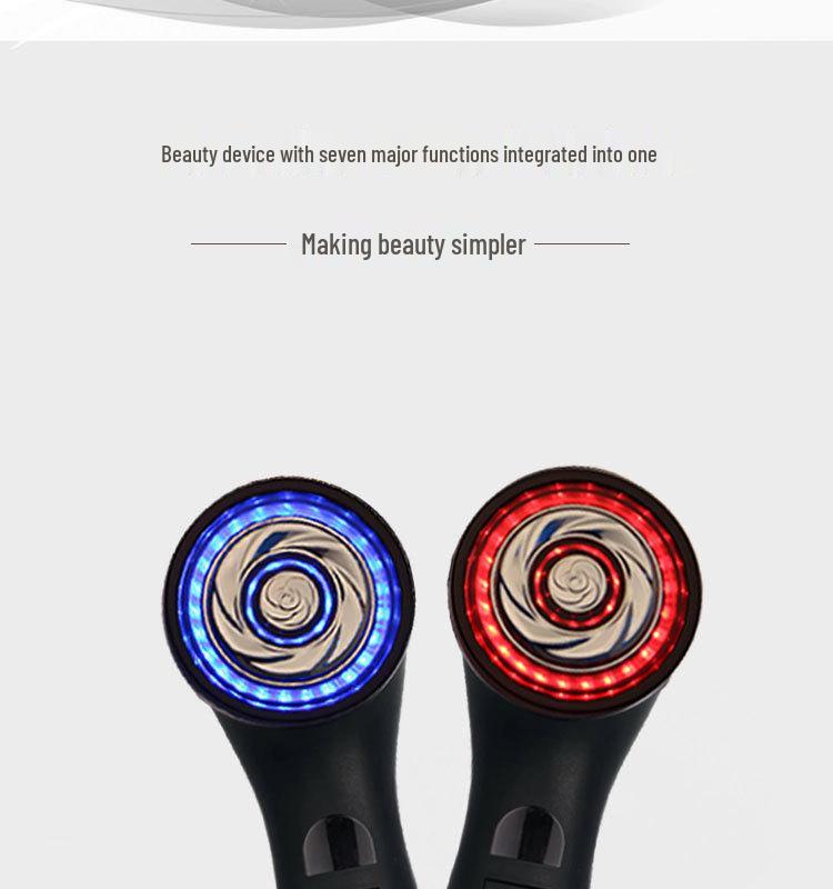 EMS Vibration Massage Beauty Device with Color Light for Lifting, Firming, and V-Face Red/Blue Light Therapy