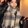 Mohair Winter Cashmere Scarves Tassel Long Shawl Retro Plaid Wool Scarf  Girl