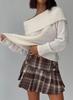 Yuehe 2026 Trendy European & American One-Shoulder Loose Knit Women's Sweater