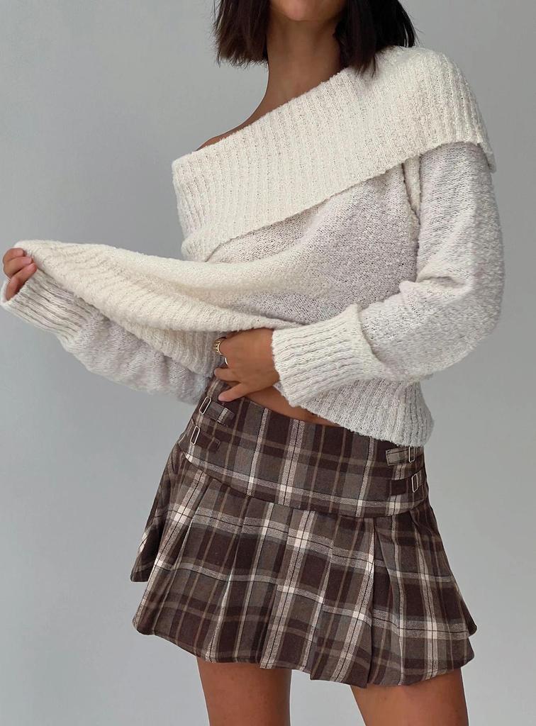 Yuehe 2026 Trendy European & American One-Shoulder Loose Knit Women's Sweater